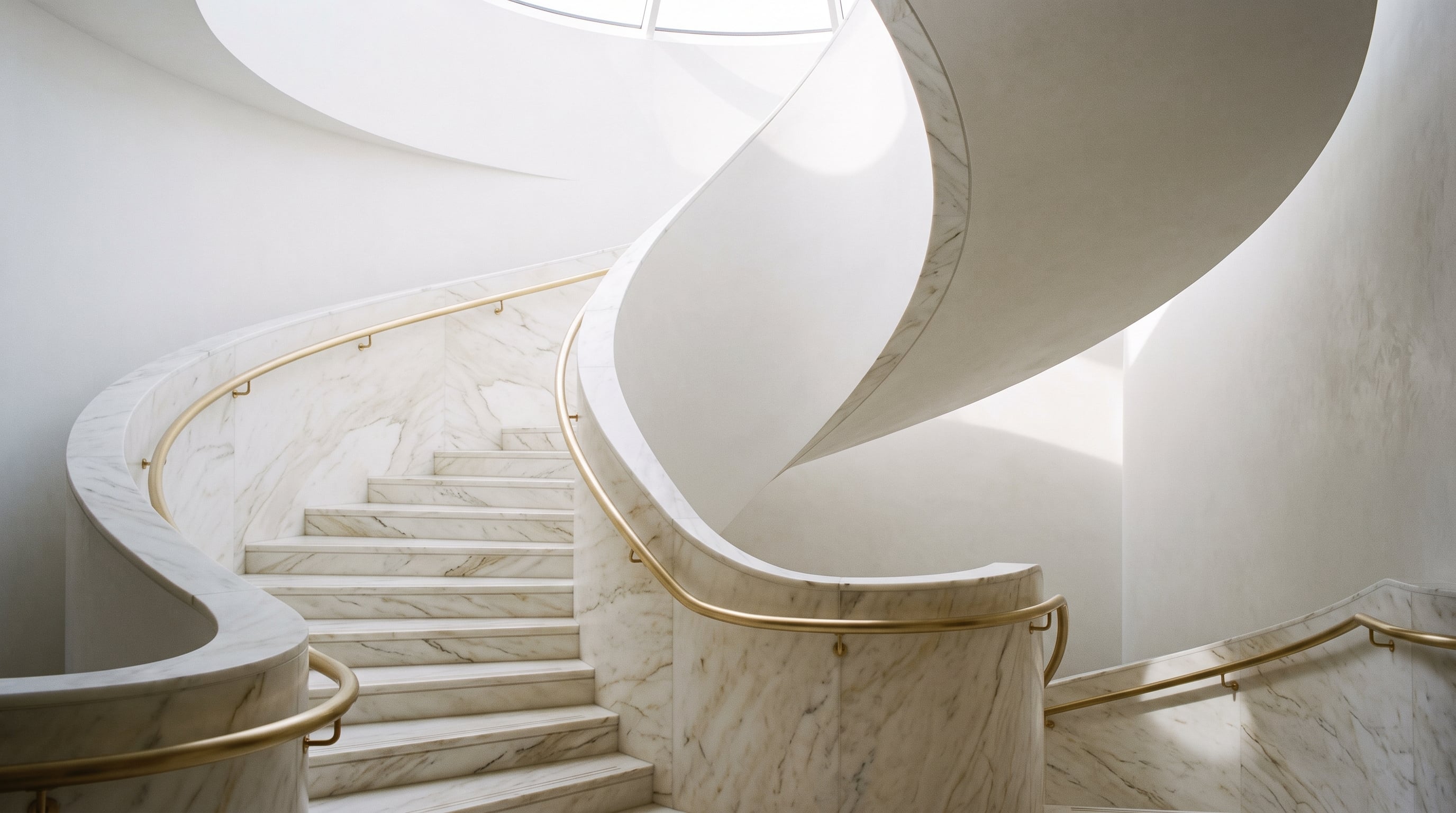 Sculptural marble staircase