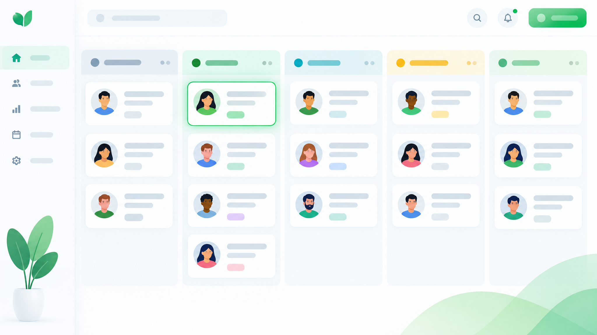 CRM con funnel di vendita e schede contatto
