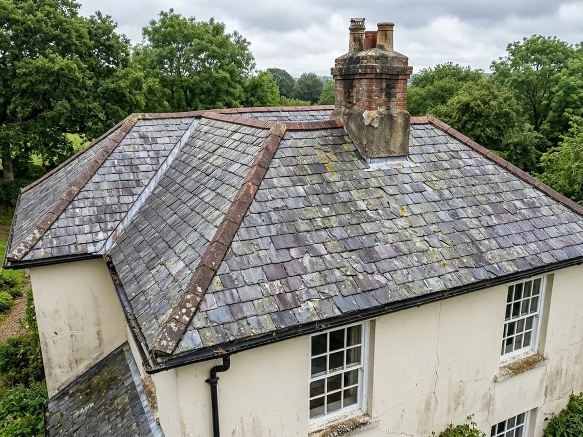 UK house with slate roof
