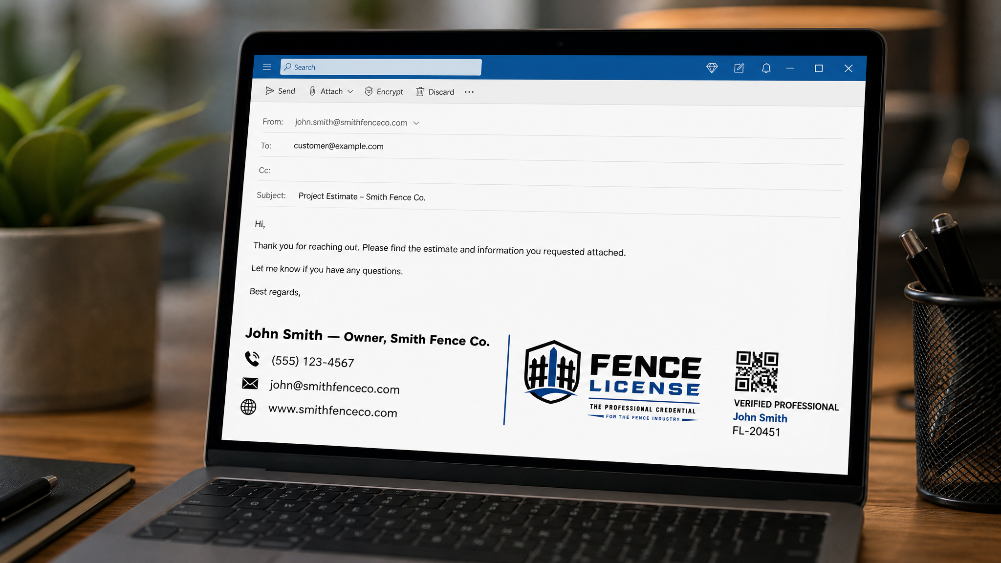 Fence License badge used on Email Signatures