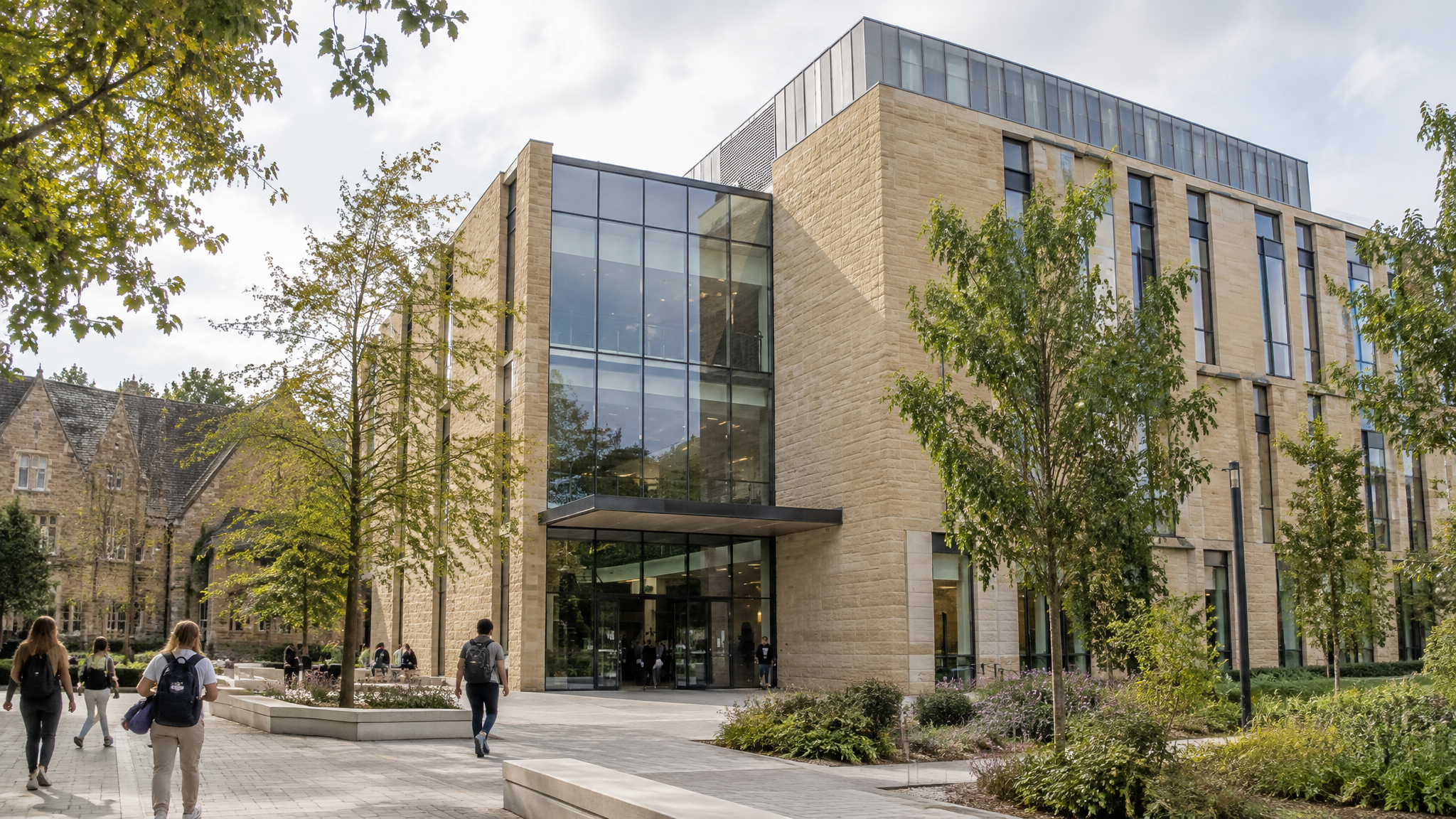 Modern university campus building