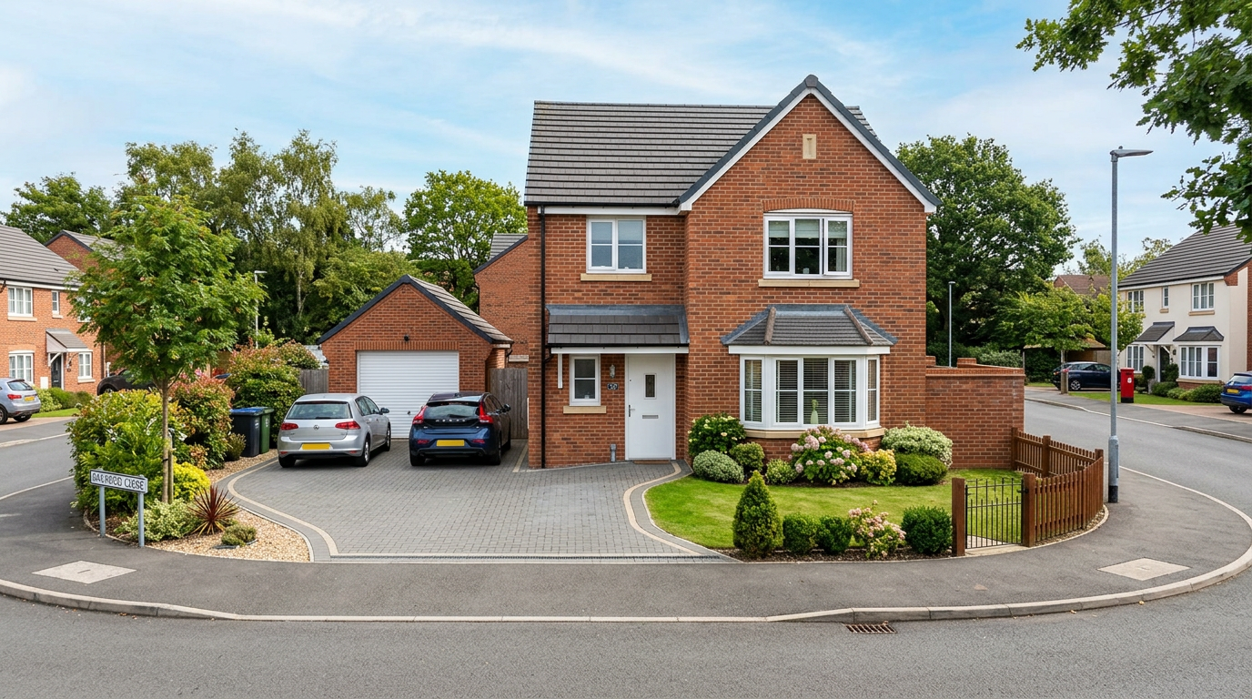 Detached UK house with a freshly finished roof