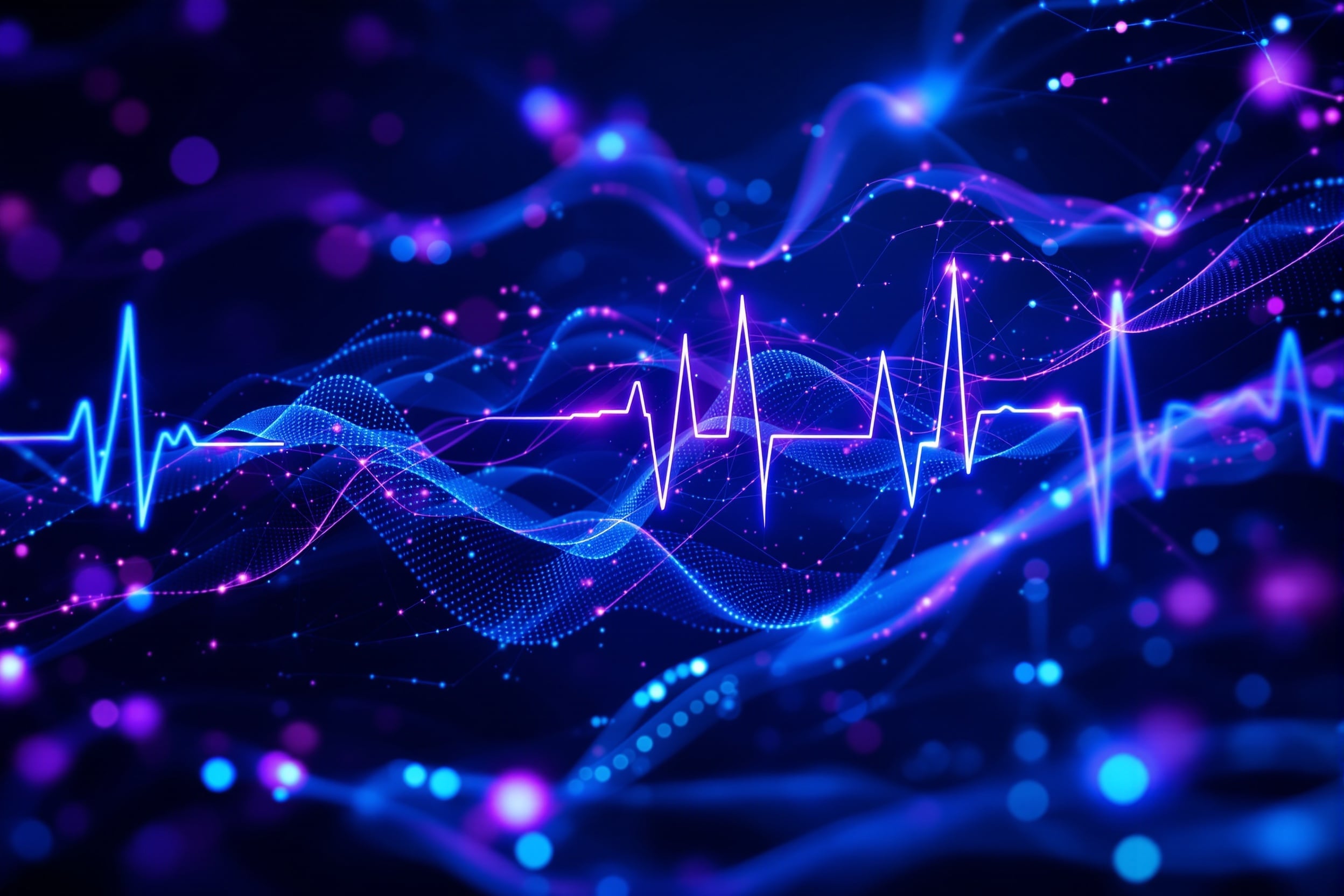 Healthcare — abstract AI tech visualization