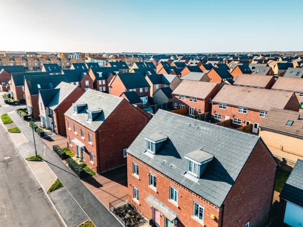 Pristine new roof on UK residential property