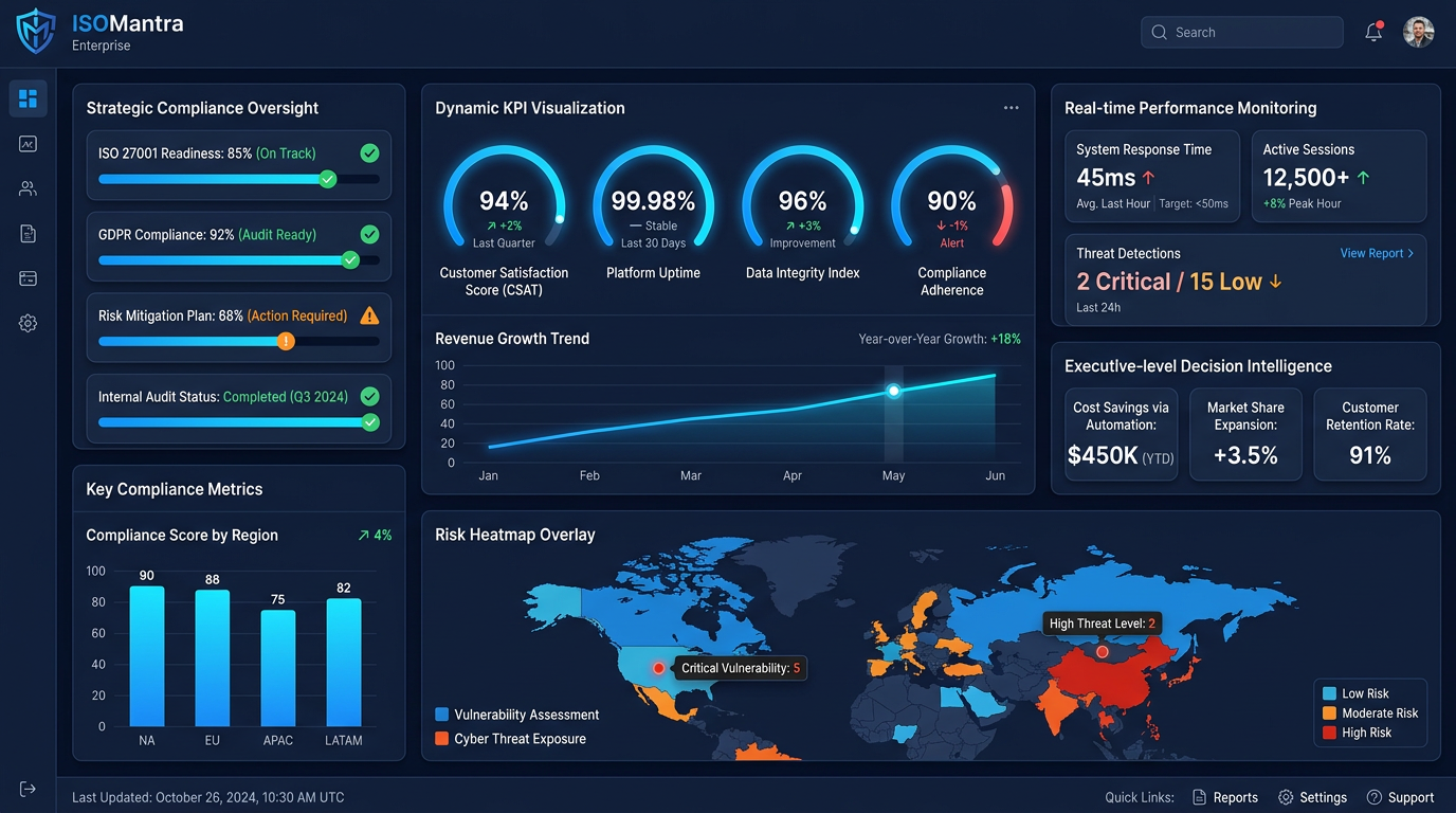 ISOMantra™ IMS Boardroom - executive compliance dashboard
