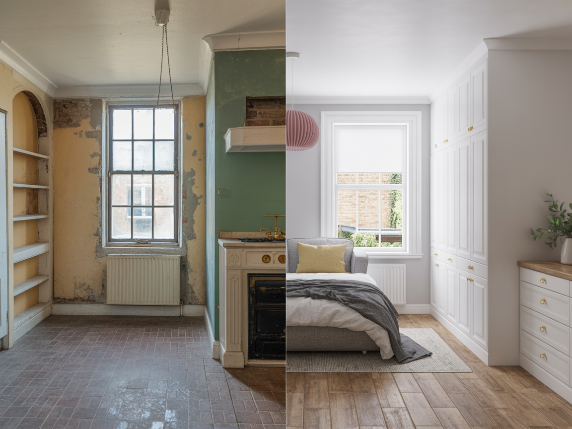 Before and after renovation comparison