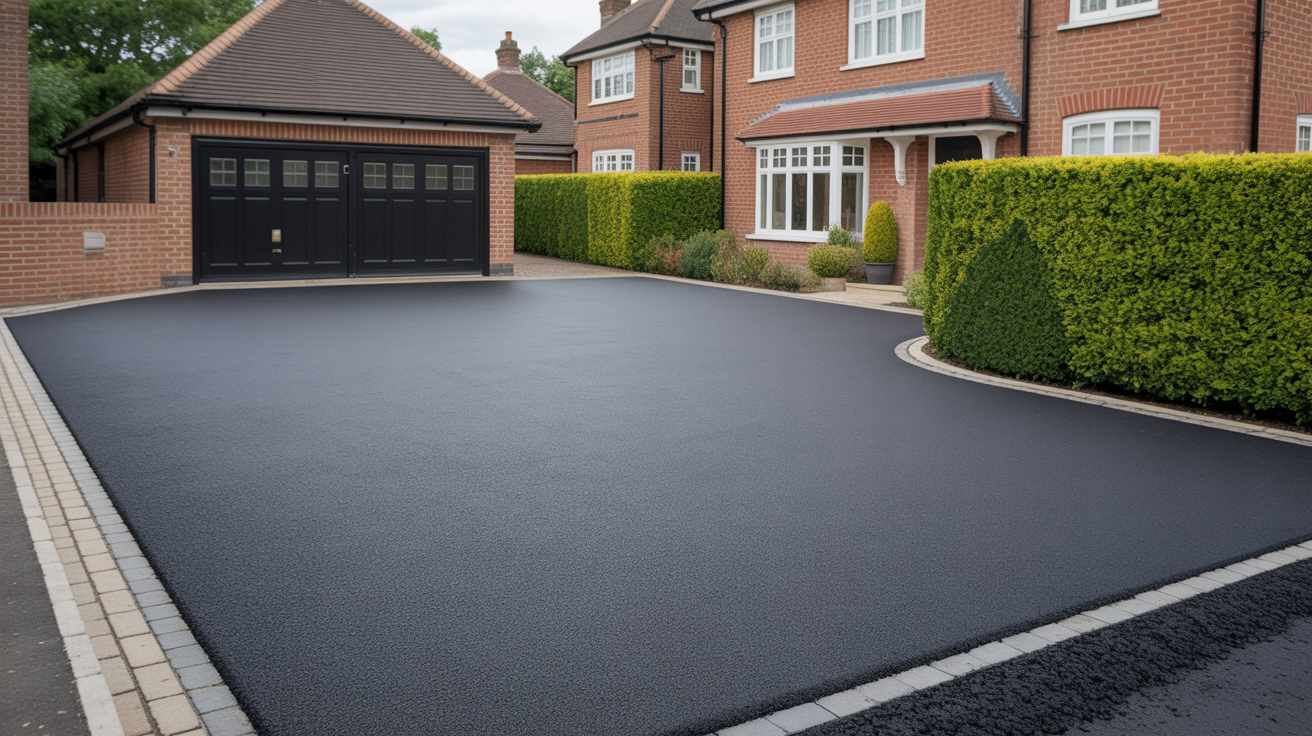 Black tarmac driveway