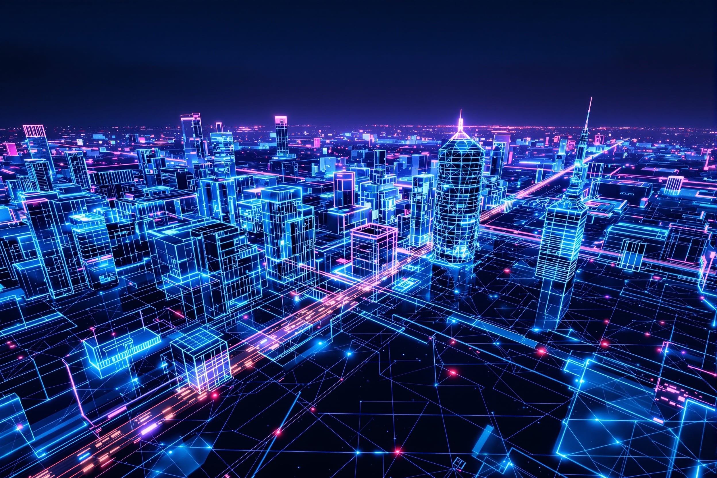 Real Estate — abstract AI tech visualization