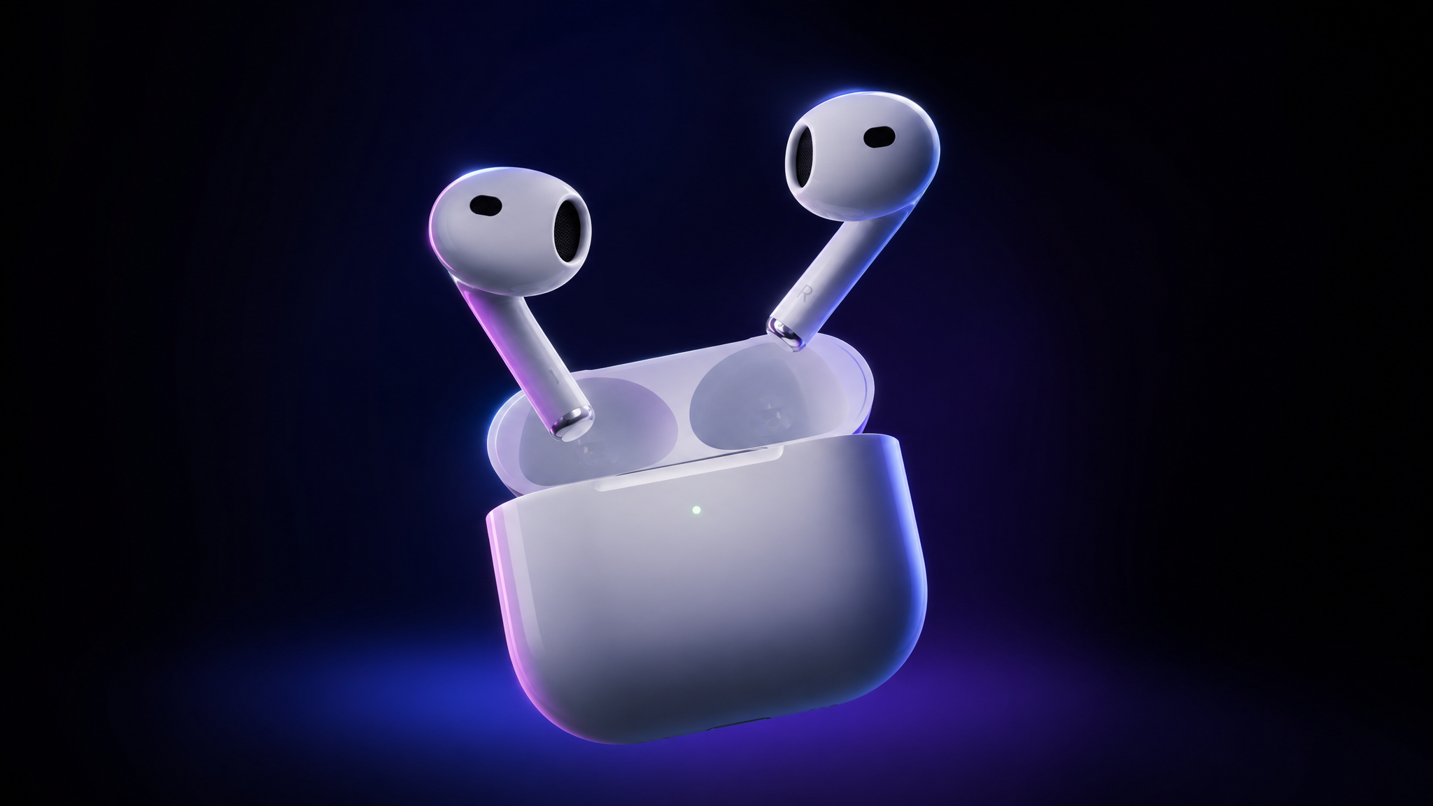 AirPods em 3D com iluminação profissional - Universo da Maçã