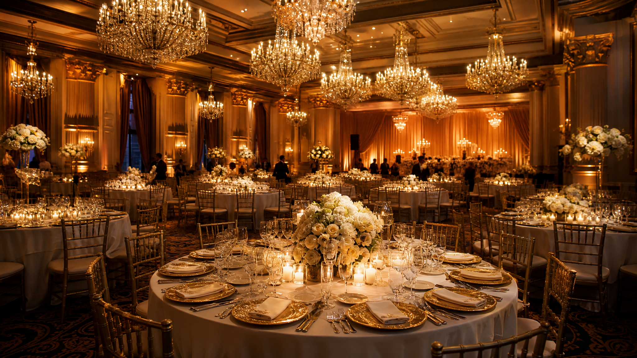 Elegant gala dinner setup