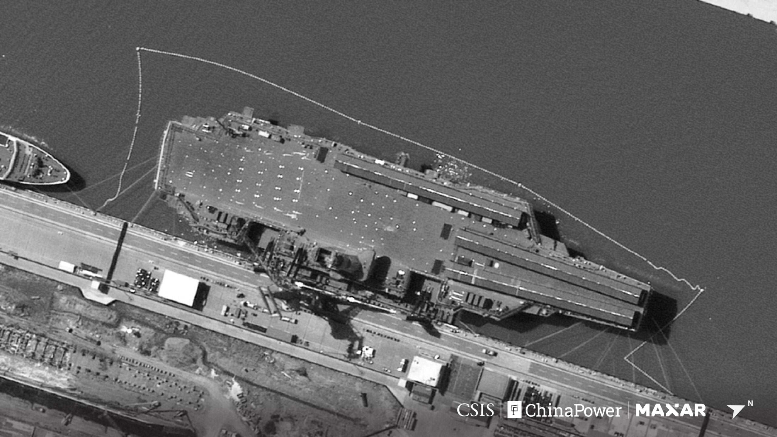 Chinese Navy aircraft carrier Fujian at sea