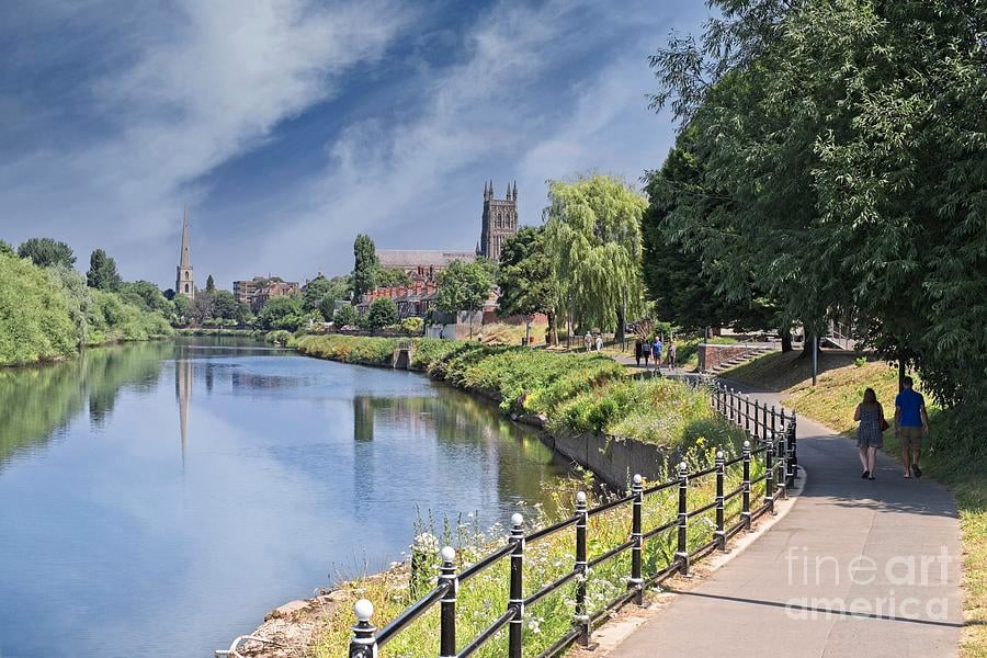 Worcester Cathedral and cityscape
