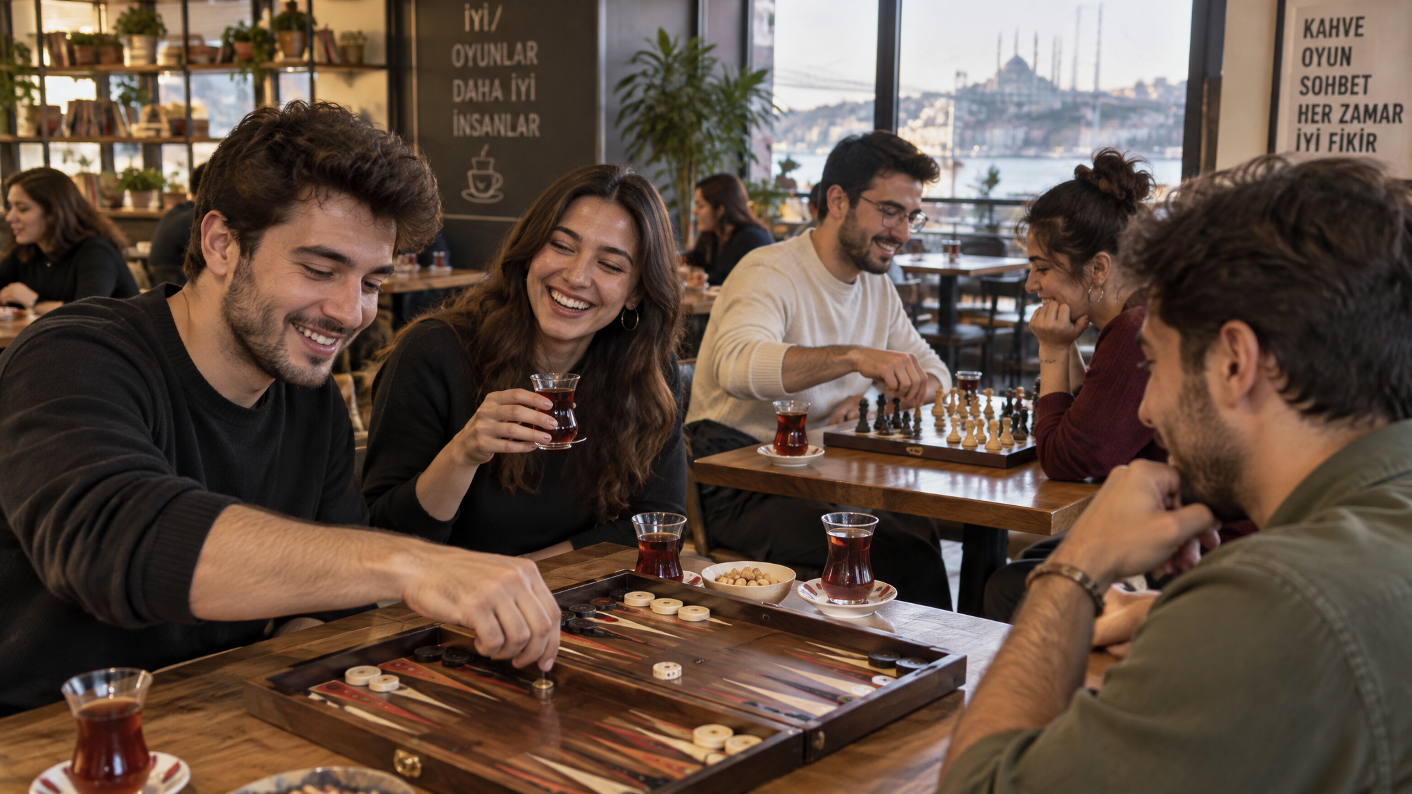 Gençler oyun salonunda eğleniyor