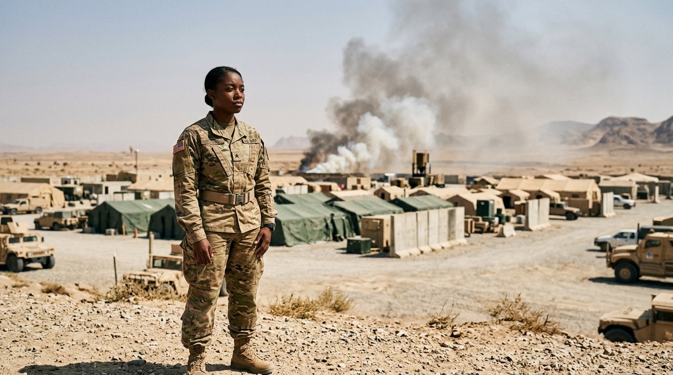 A woman veteran deployed near burn-pit haze, a documented trigger of autoimmune disease