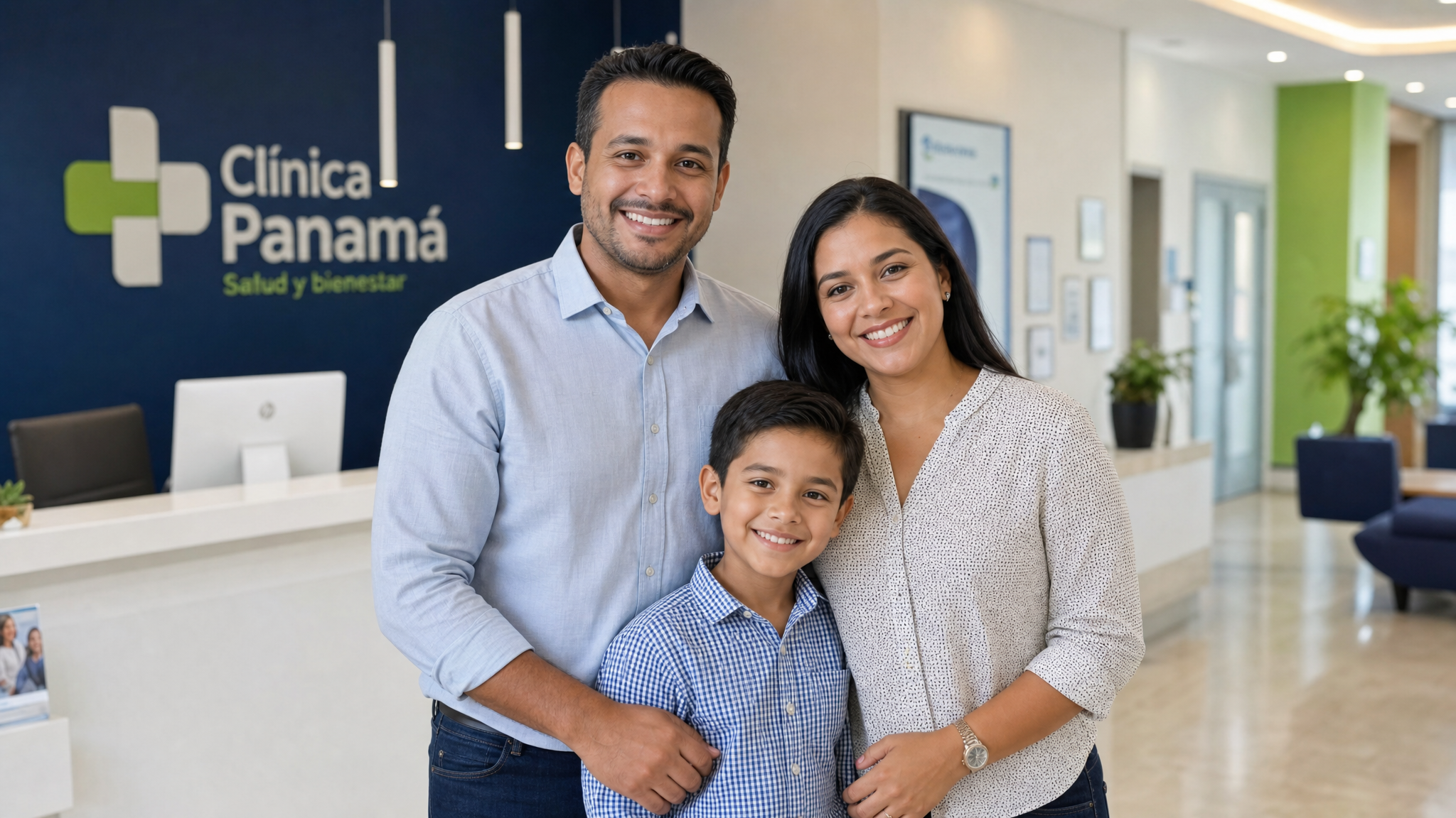 Familia panameña feliz y saludable