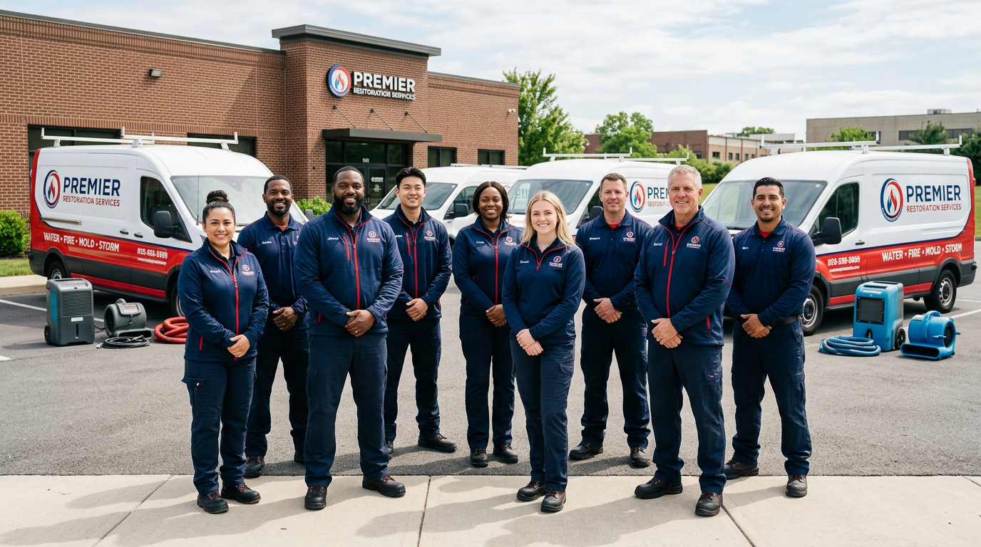 TDN Restoration professional team in navy uniforms