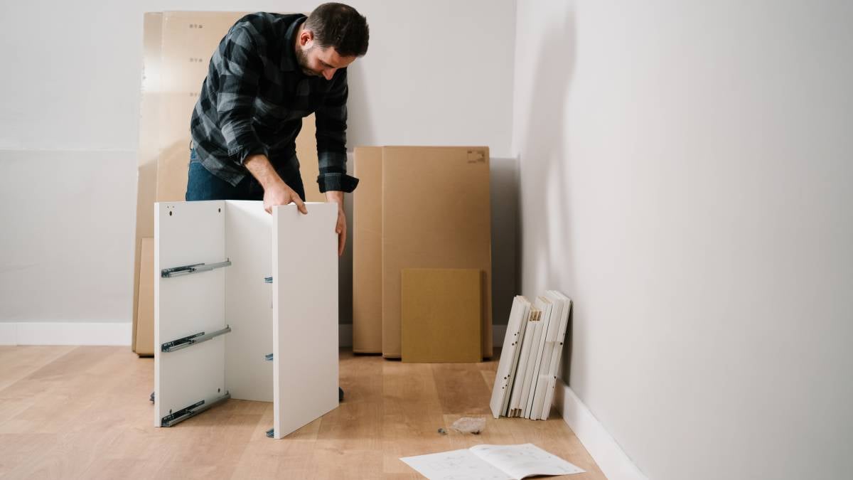 Flatpack furniture assembly - building cabinet furniture