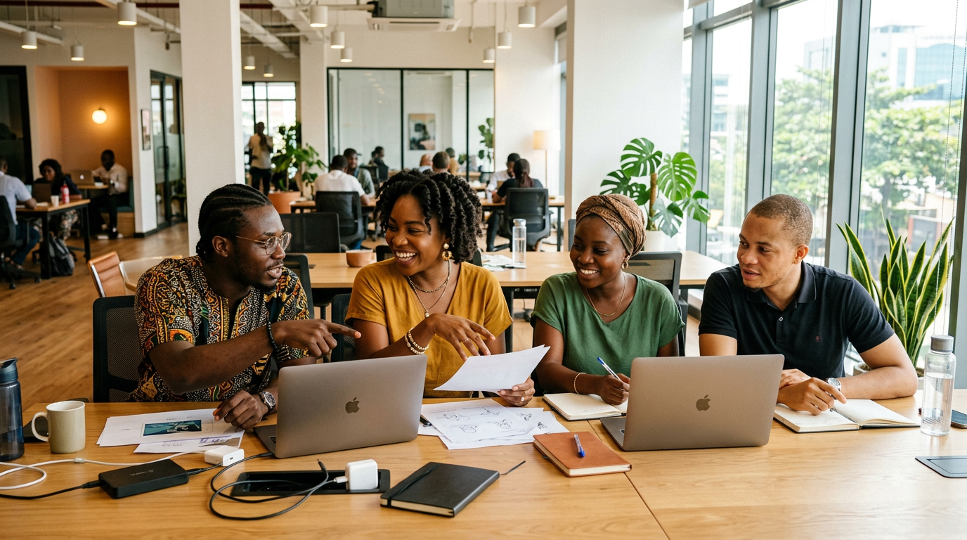 Fulgor Digital creative team collaborating in Lagos office