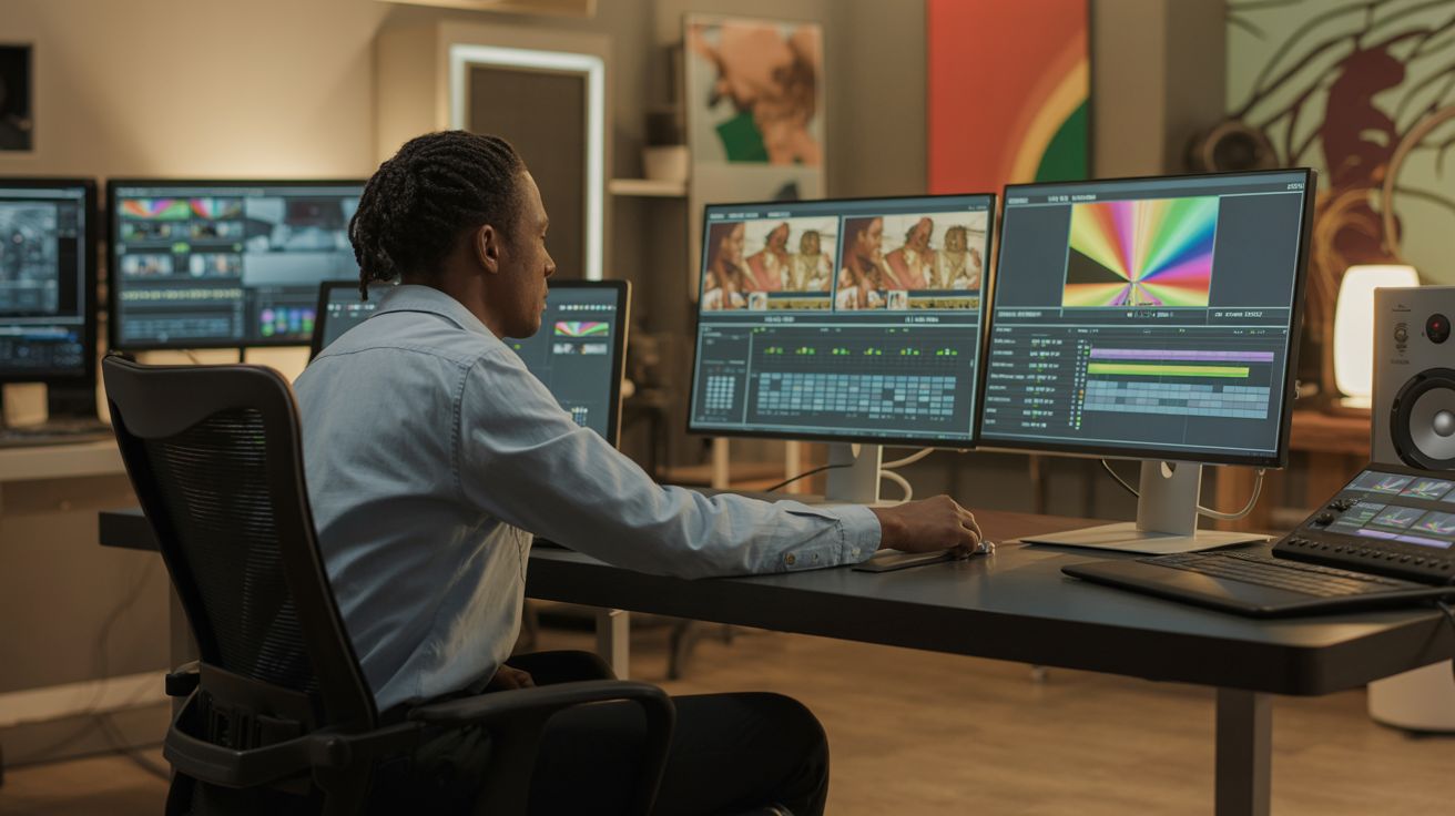 Post-production editing suite