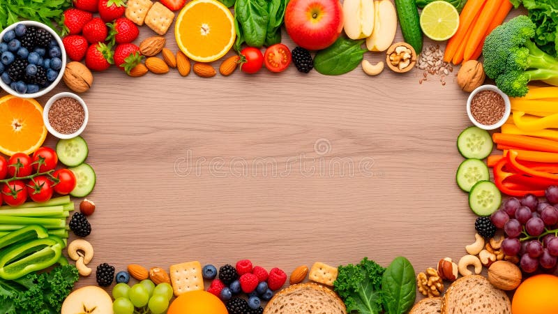 Colorful fresh produce arrangement