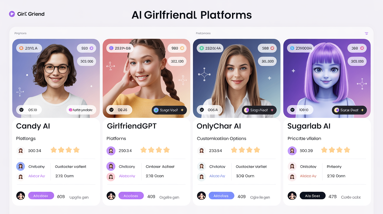 AI Girlfriend Platform Comparison Infographic