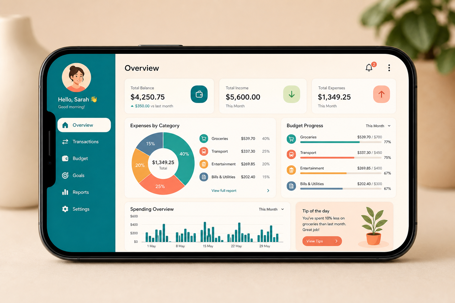 Personal Budget interface preview