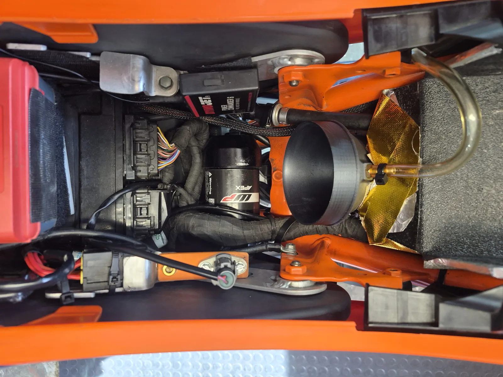 Stage 3 Standard Intake installed on a KTM 690 SMC R, filter off
