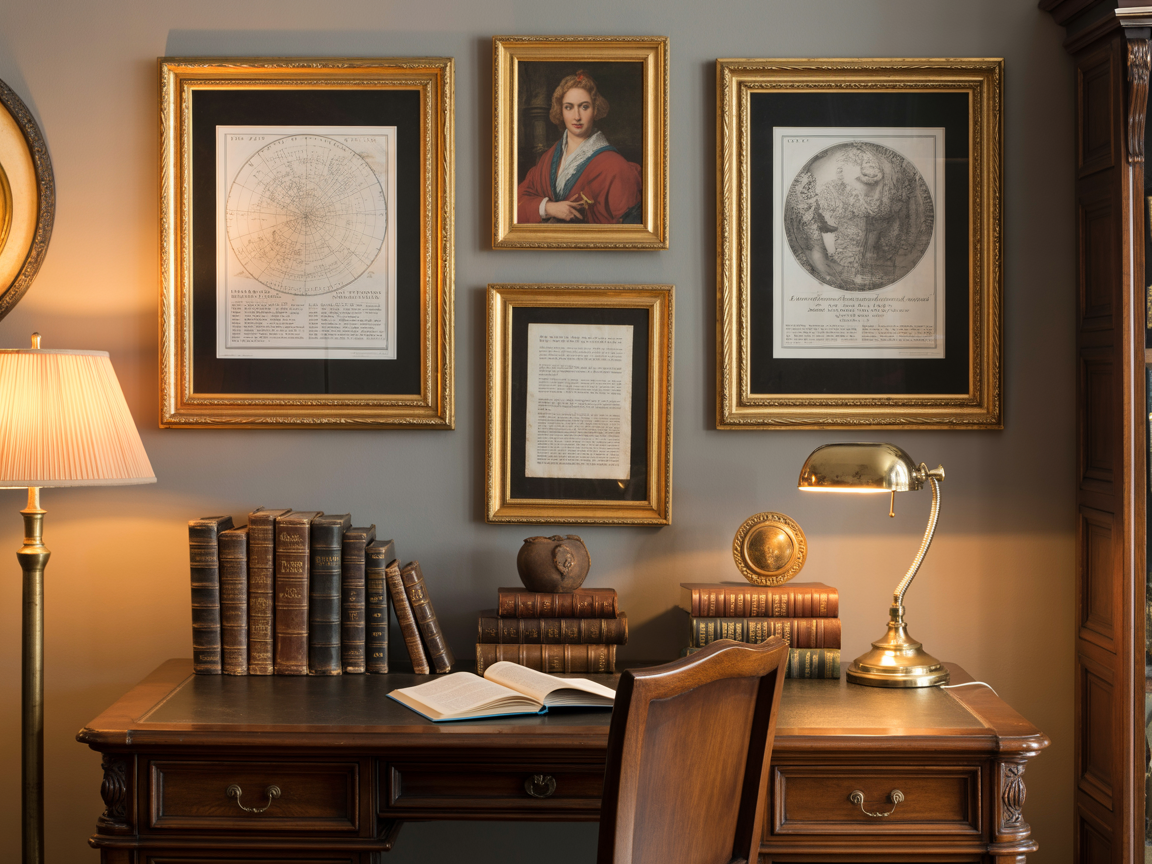 Scholar Gallery Wall in a study