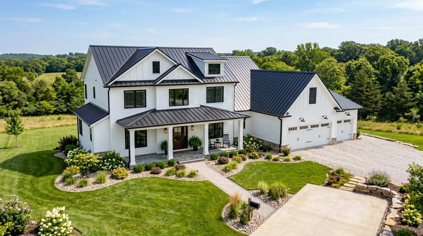Completed modern farmhouse home