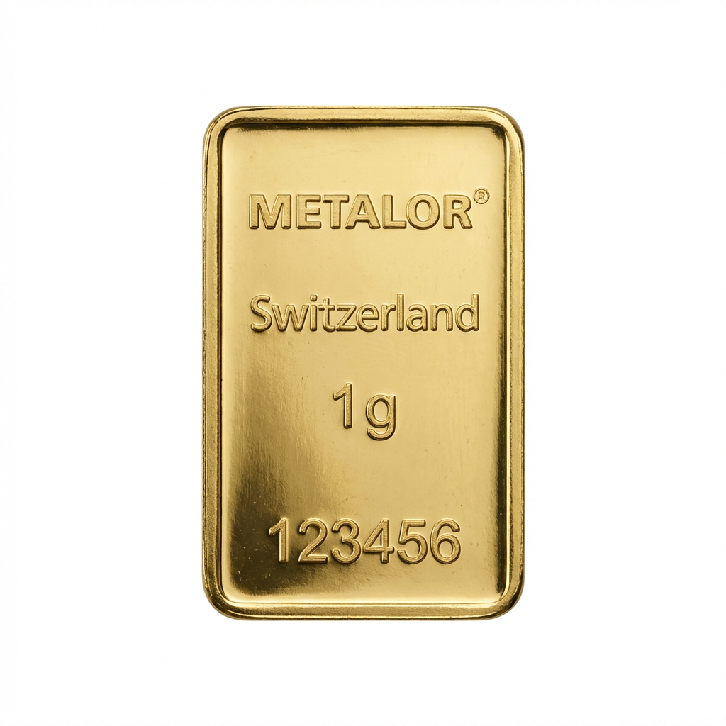 Metalor 1 Gram Gold Bar