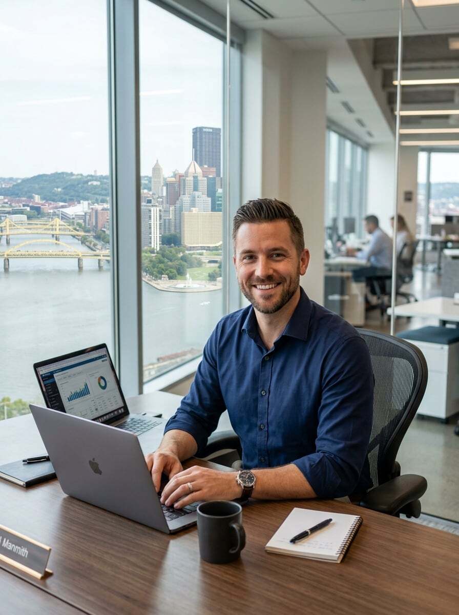 Pittsburgh SEO expert consulting with client