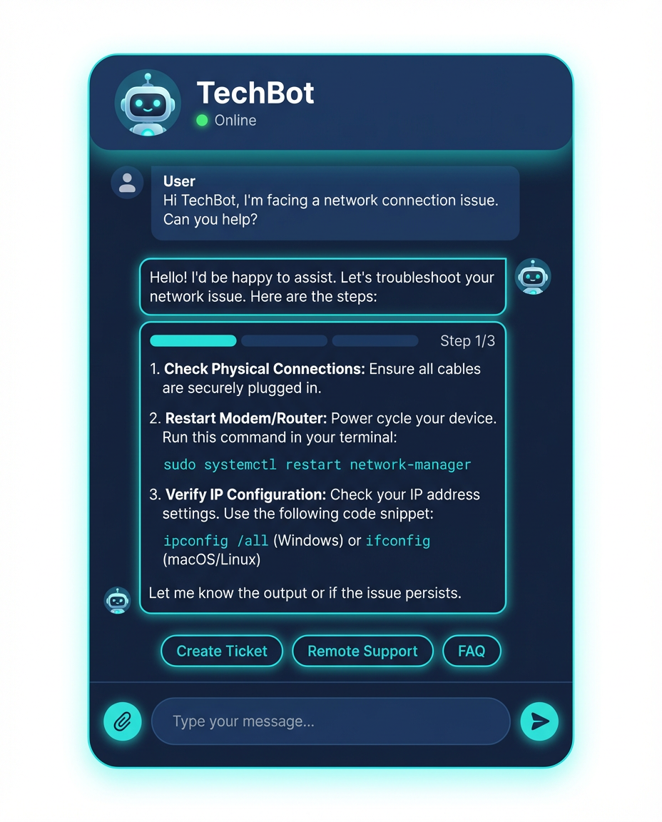 Tech Support Chat Widget