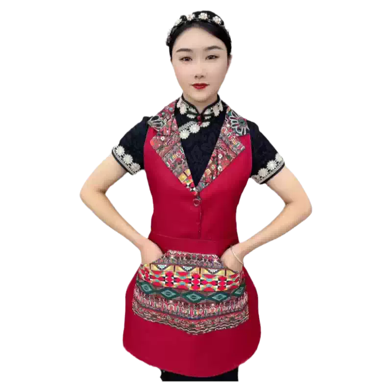 Tablier rouge élégant