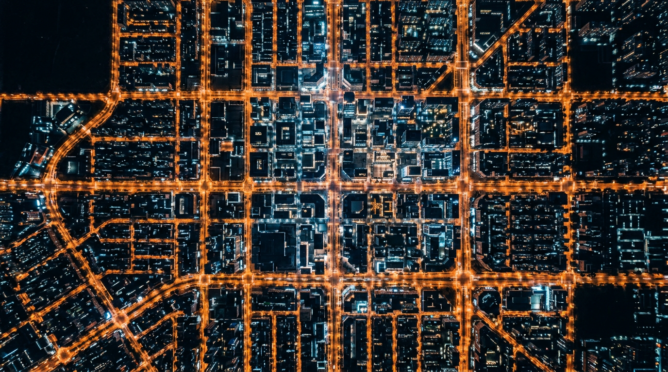 Ciudad nocturna estratégica
