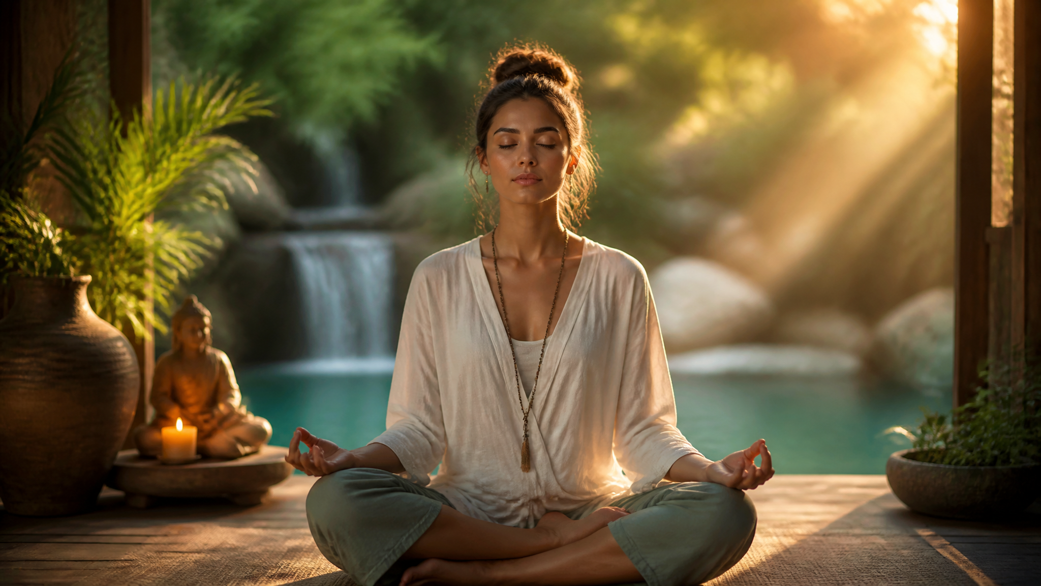 Person in friedlicher Meditation