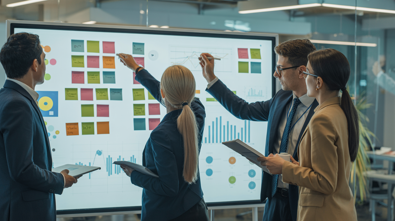Equipe da Direciona Consultoria analisando estratégias em reunião