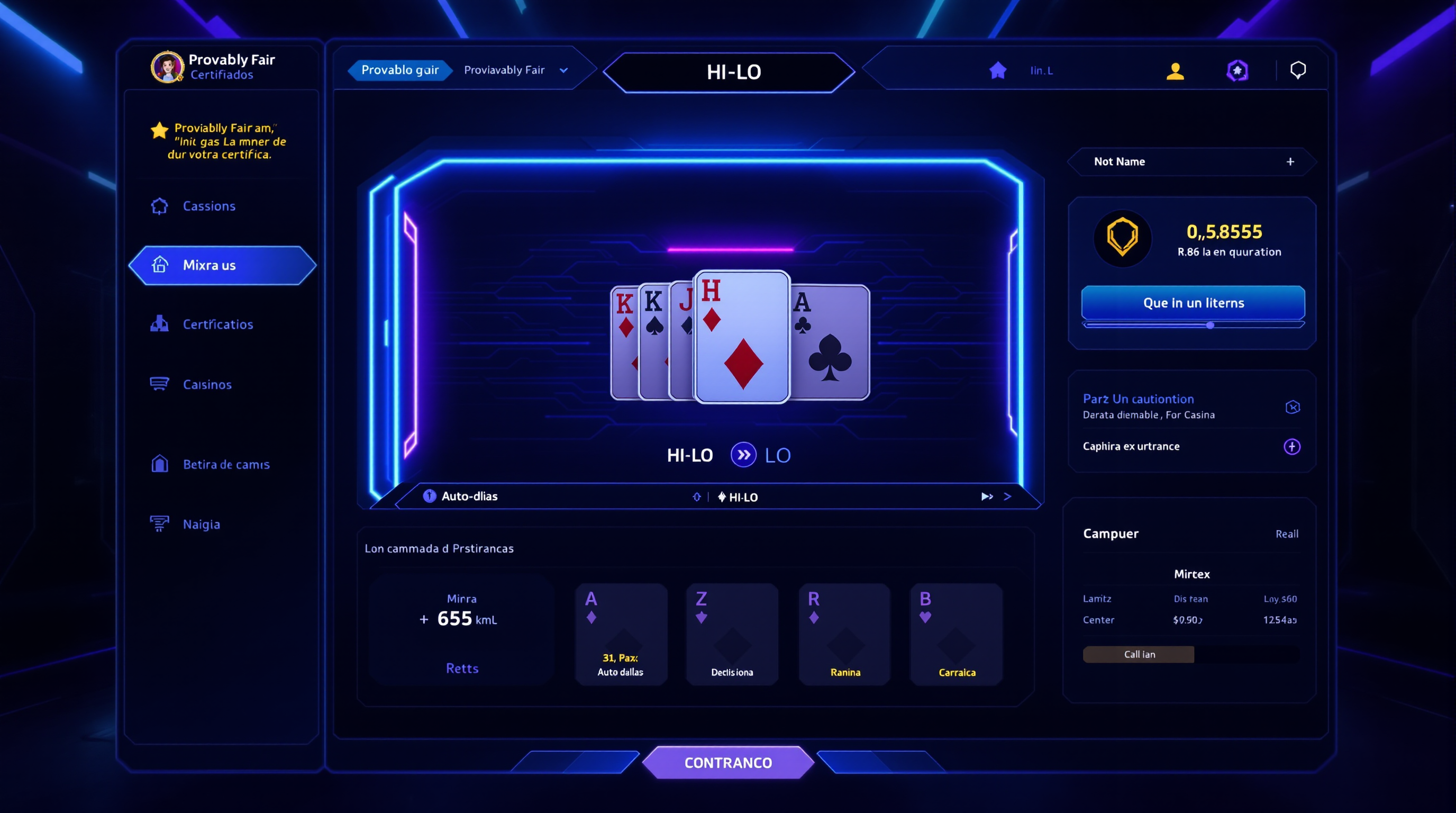 Jogo HI‑LO provadamente justo do freebitcoin