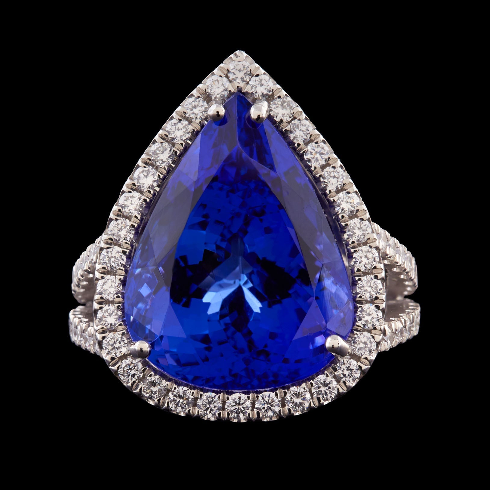 Tanzanite ring showcasing the stone's distinctive color and setting