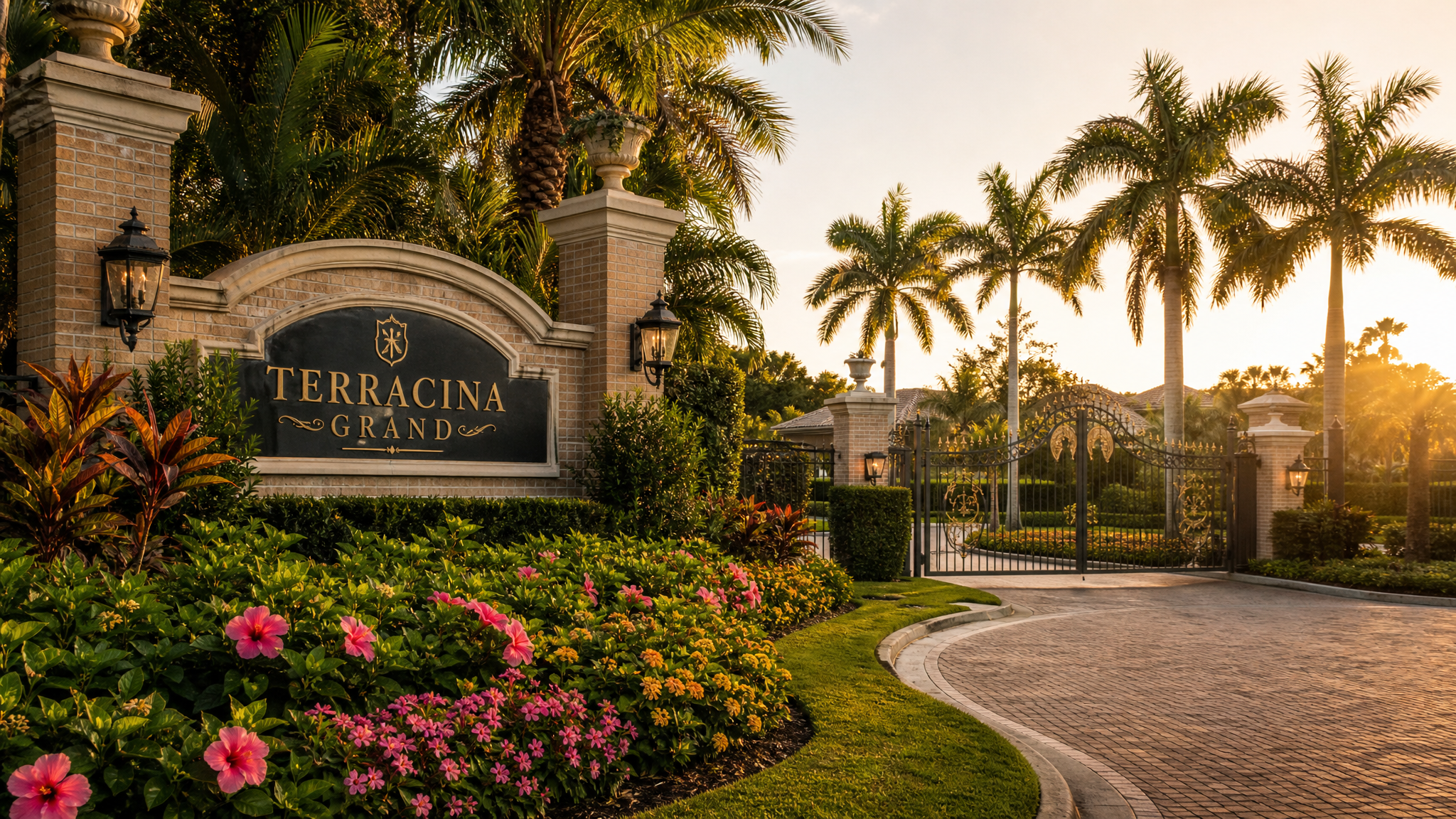 Florida HOA community with tropical landscaping