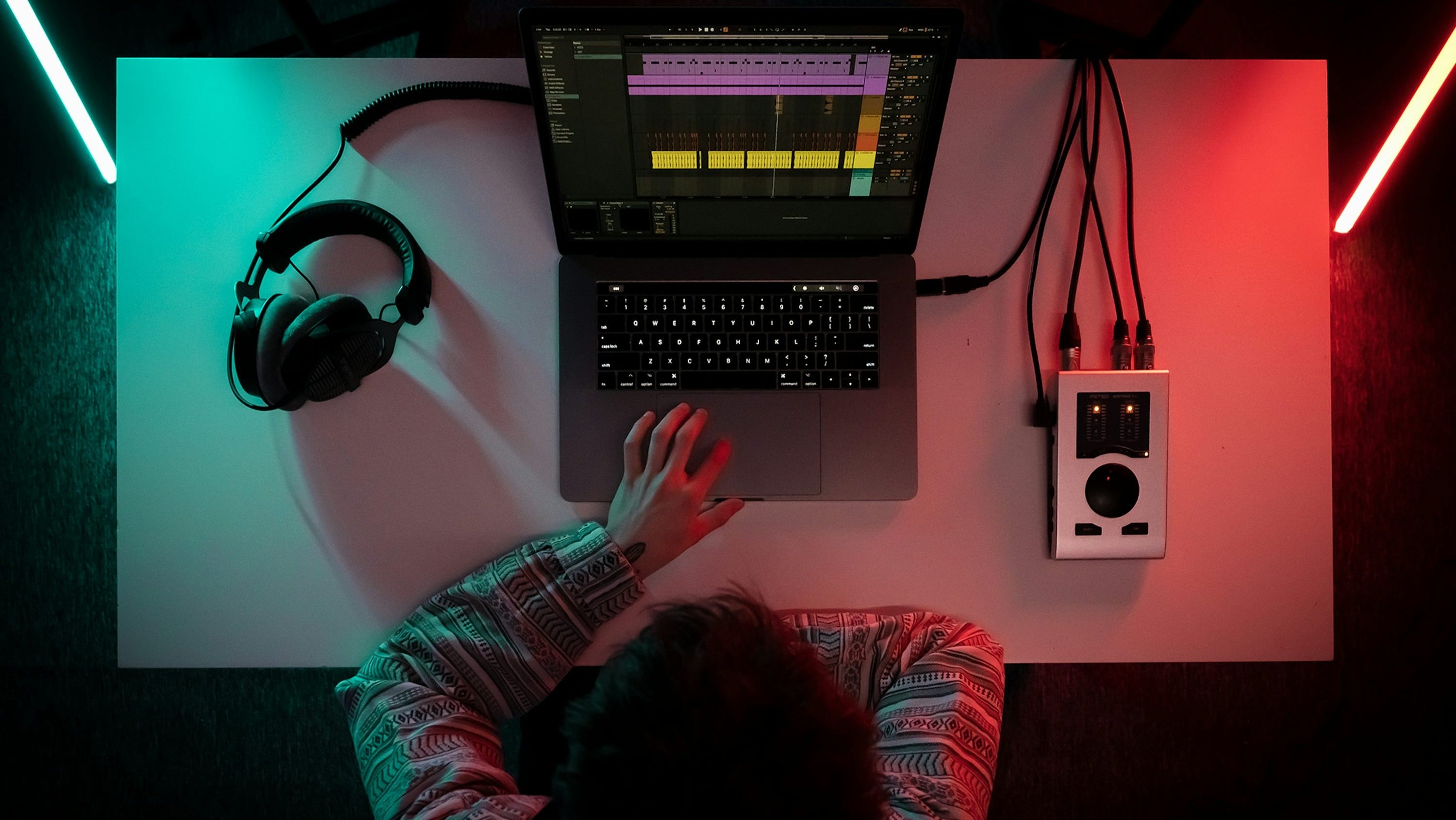 Music producer at work