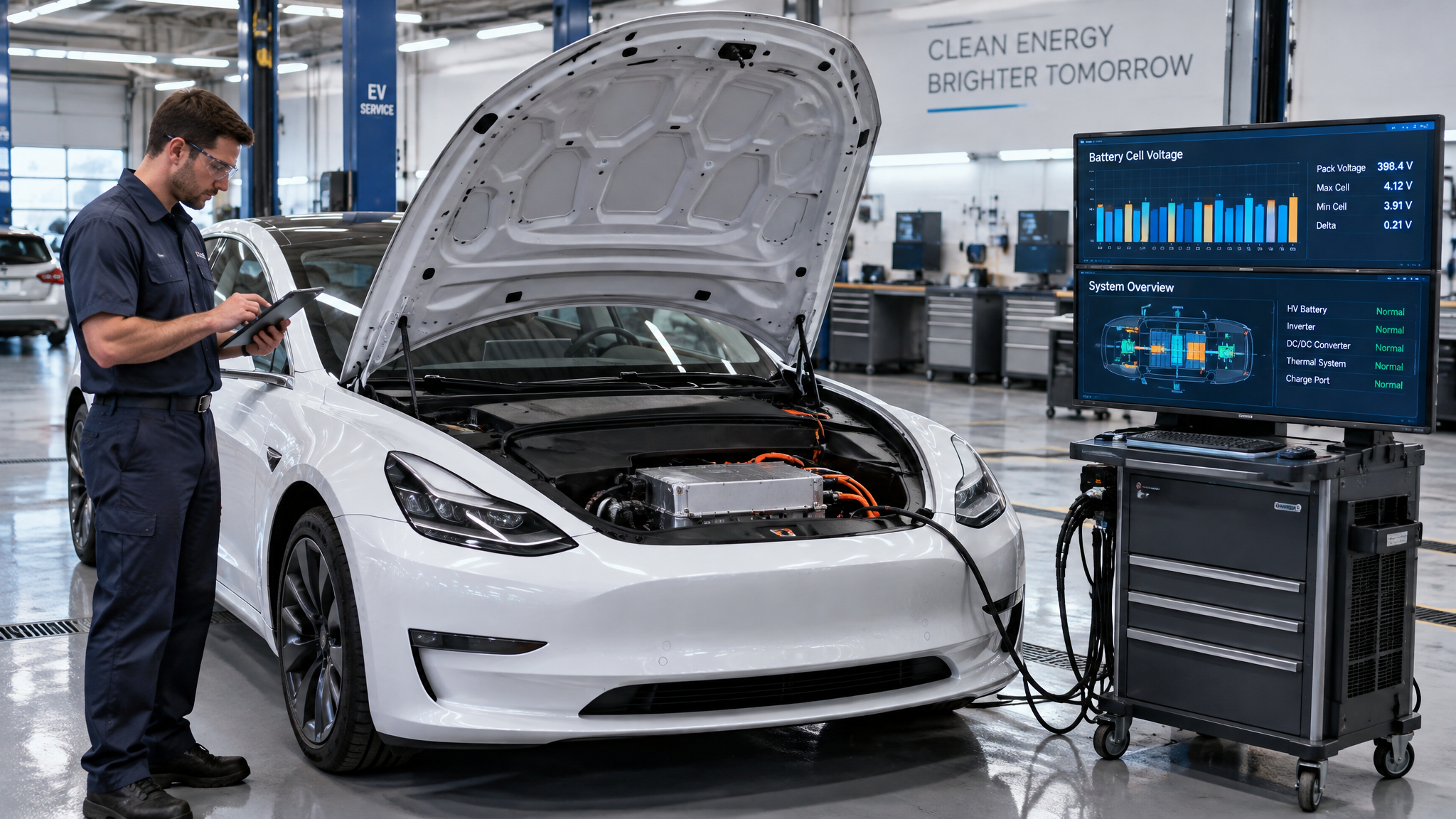 Electric vehicle diagnostics at LL Auto Repair