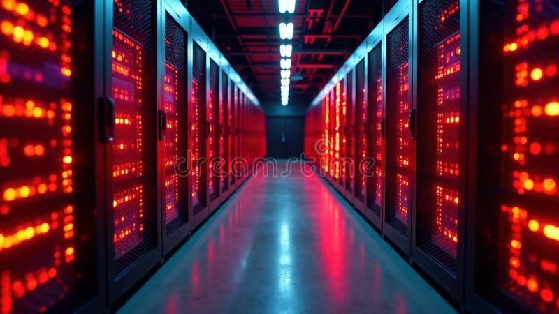 Server room with professional IT infrastructure at RJ Infotech