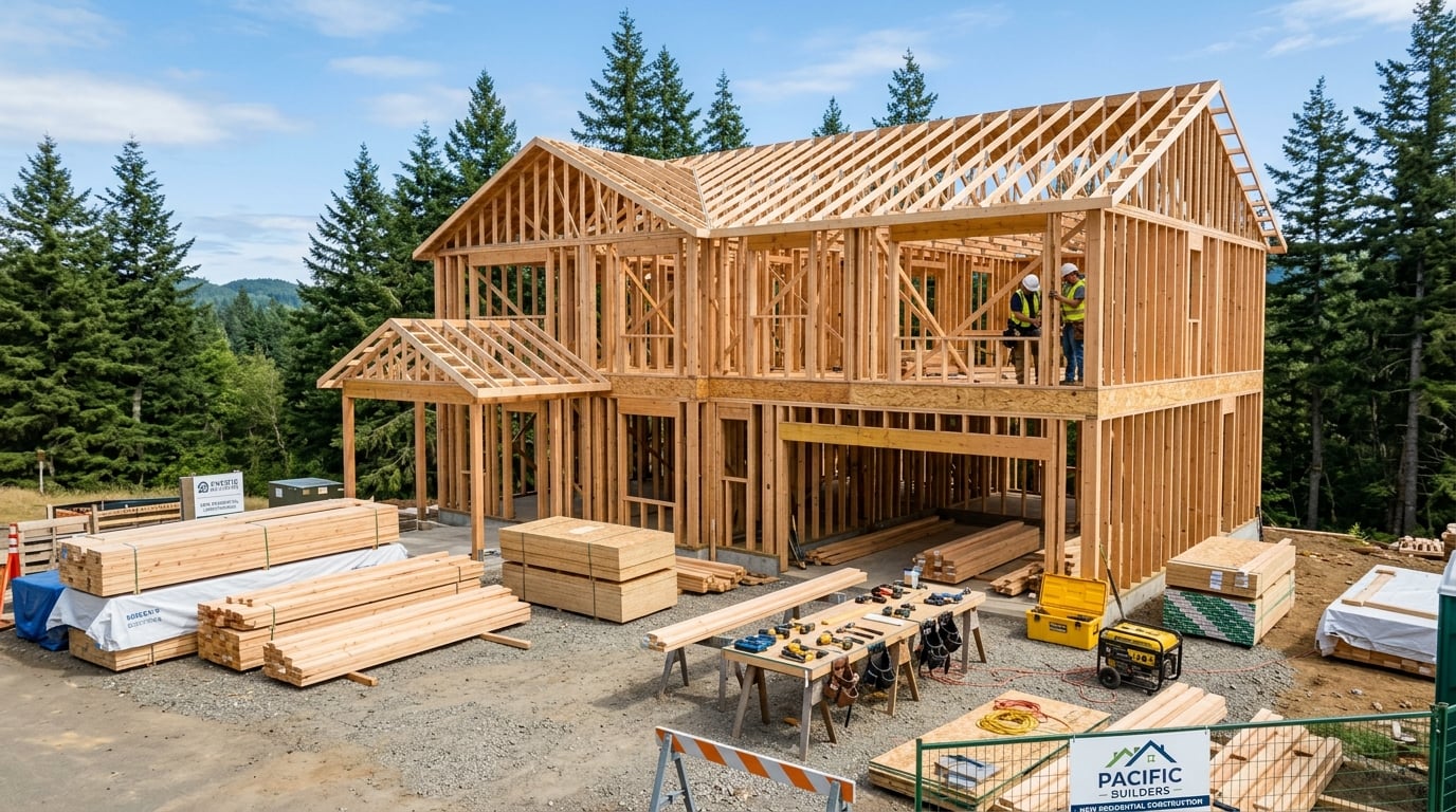 Professional construction site in progress