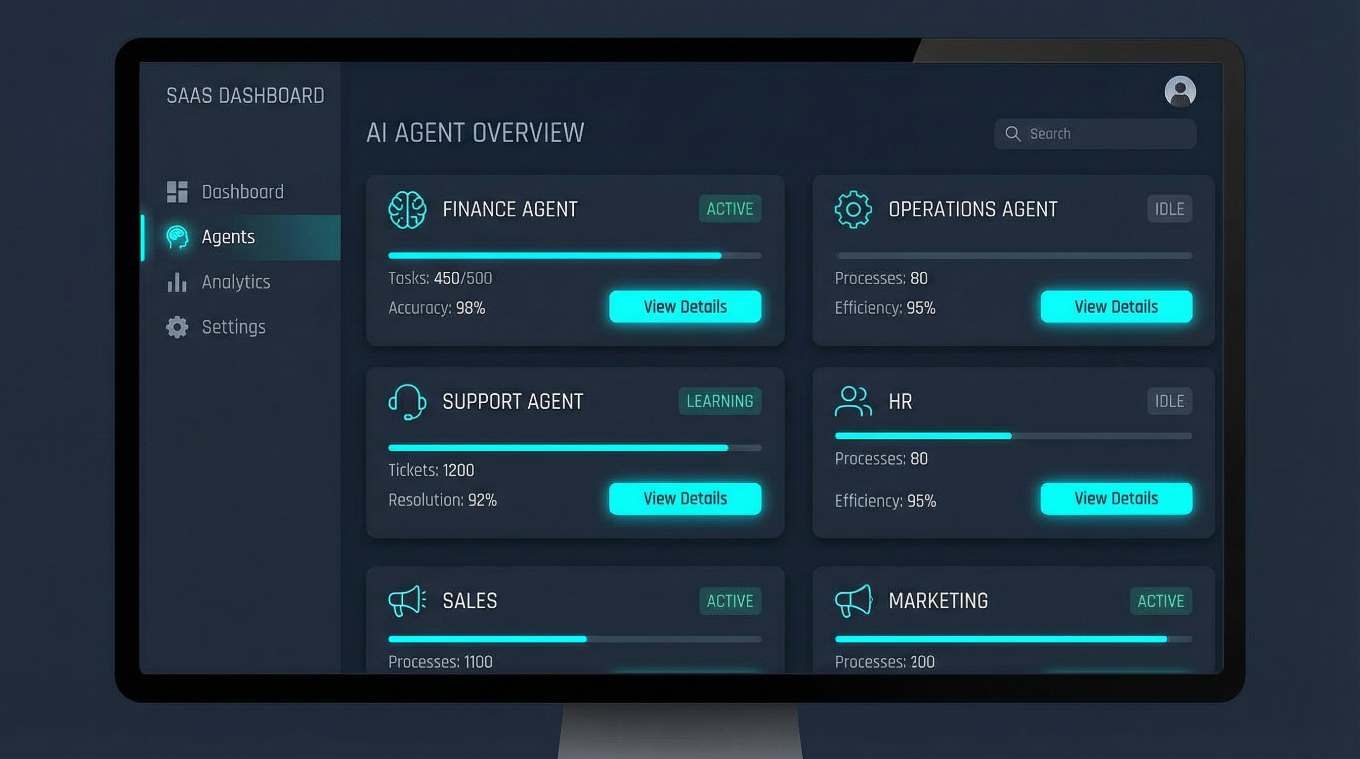 GhostFoundry-Syndicate dashboard showing AI agent cards