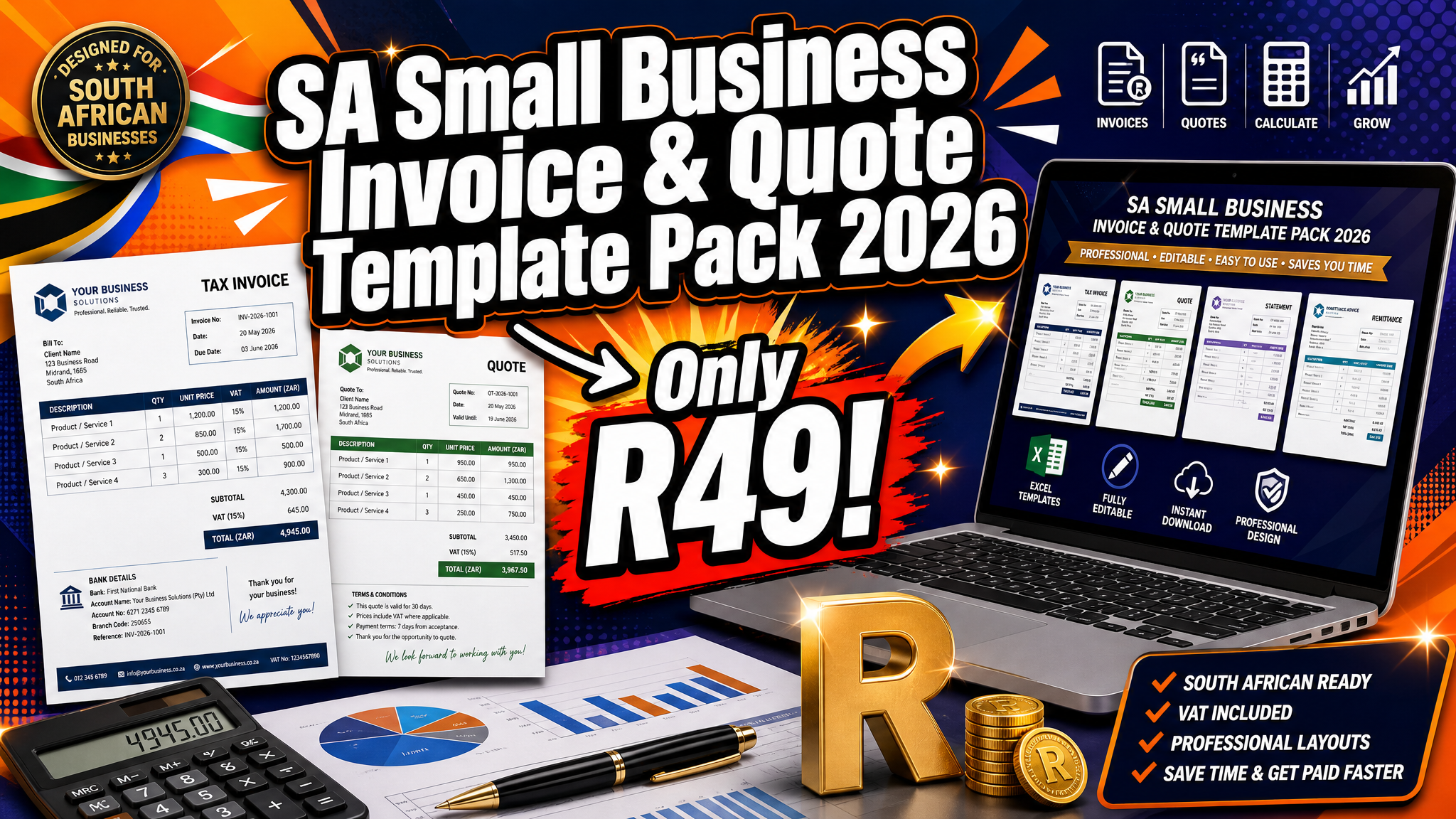 SA Small Business Invoice & Quote Template Pack 2026