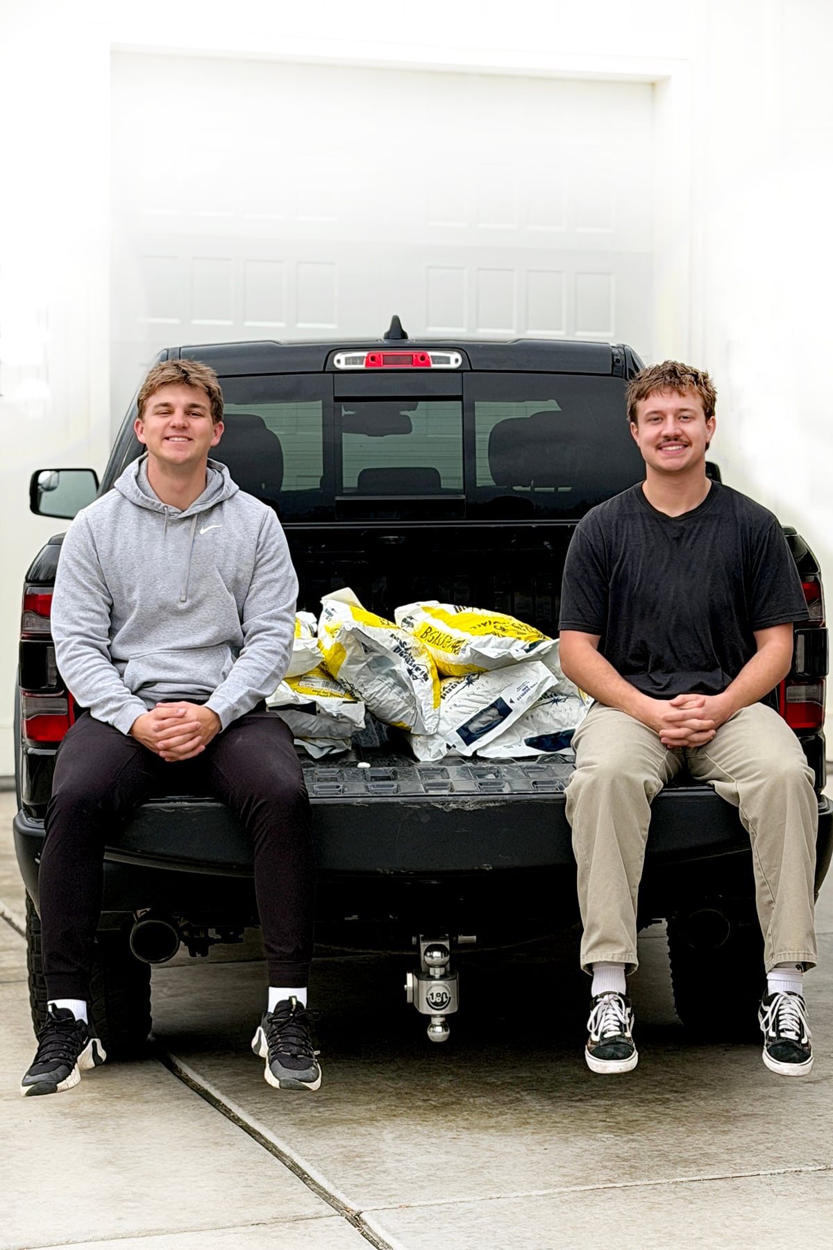 Always Salty founders with salt bags in truck