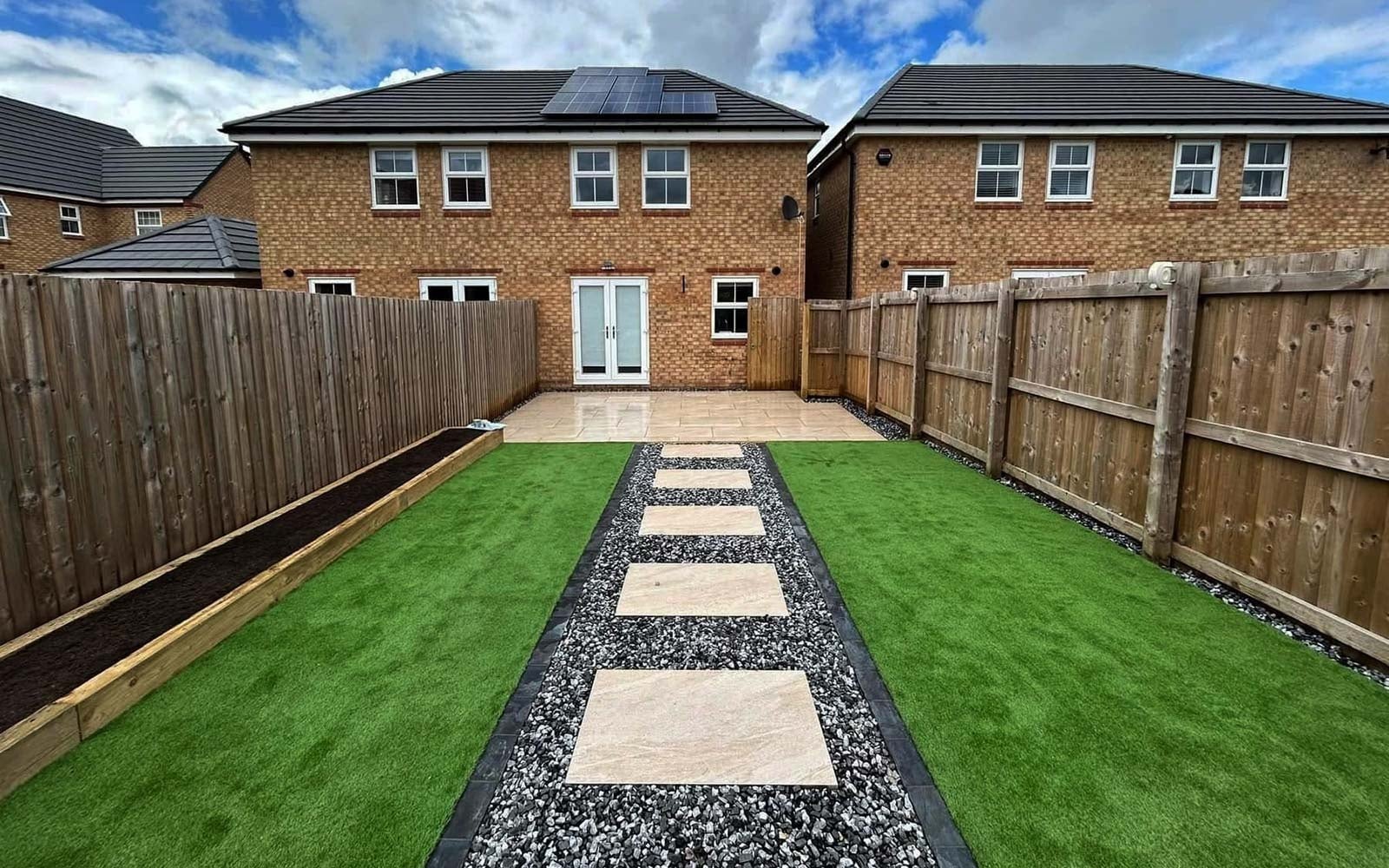Professional garden fencing and turfing project