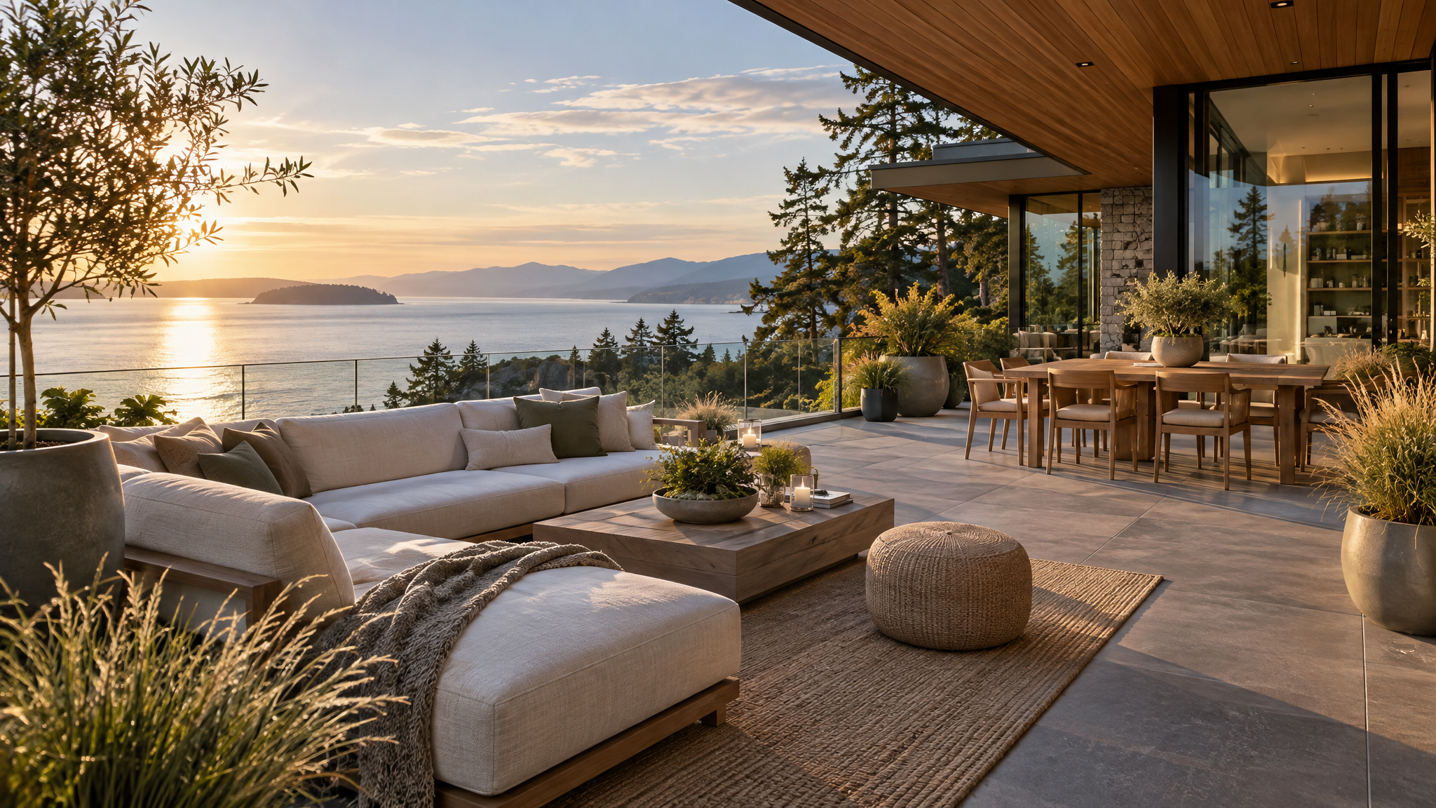 Beautiful summer patio fully furnished — concept imagery