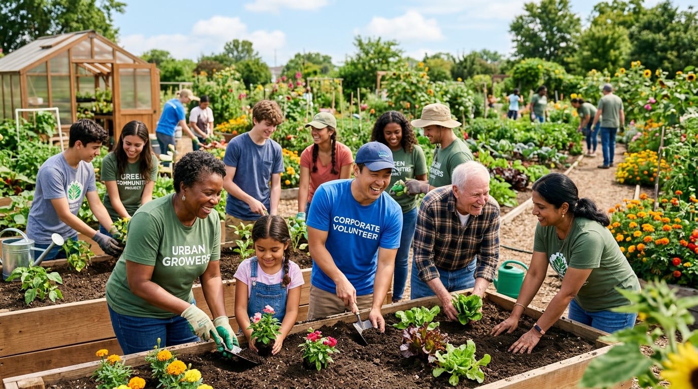 Community garden volunteering