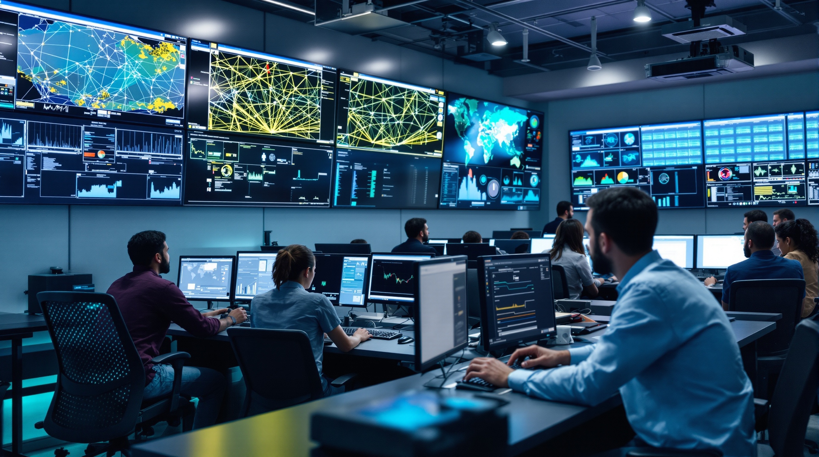 Nexum Telecom professional team in network operations center